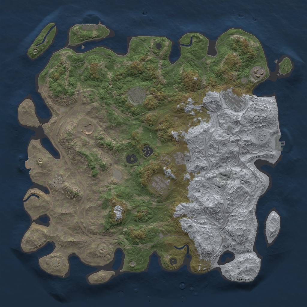Rust Map: Procedural Map, Size: 4250, Seed: 60425261, 16 Monuments