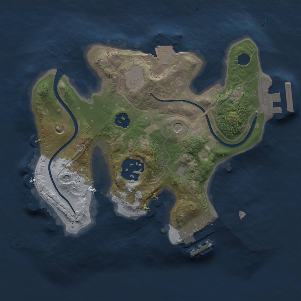 Rust Map: Procedural Map, Size: 2000, Seed: 366167677, 5 Monuments