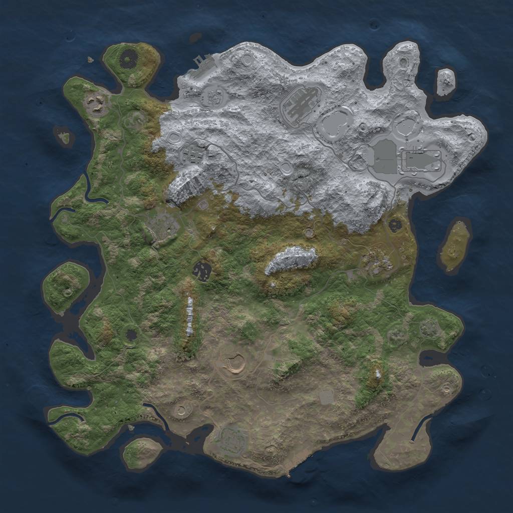 Rust Map: Procedural Map, Size: 3991, Seed: 13825, 17 Monuments