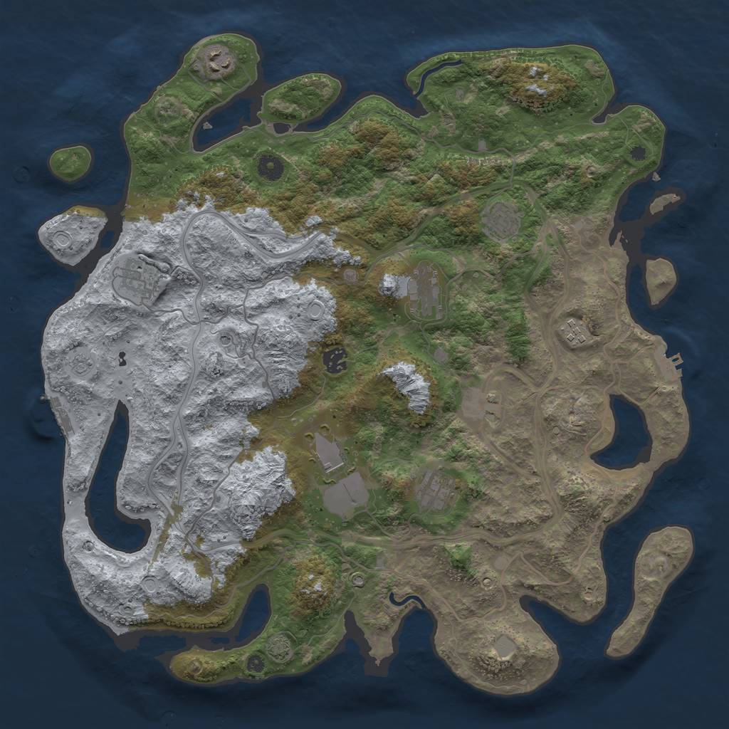 Rust Map: Procedural Map, Size: 4250, Seed: 22018, 17 Monuments