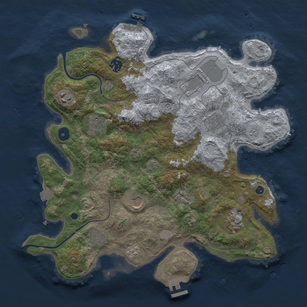 Rust Map: Procedural Map, Size: 3700, Seed: 154263922, 15 Monuments