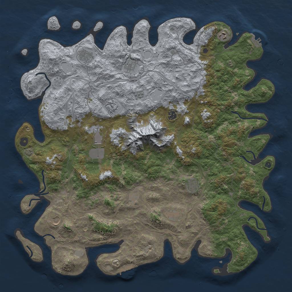 Rust Map: Procedural Map, Size: 5000, Seed: 6279, 19 Monuments