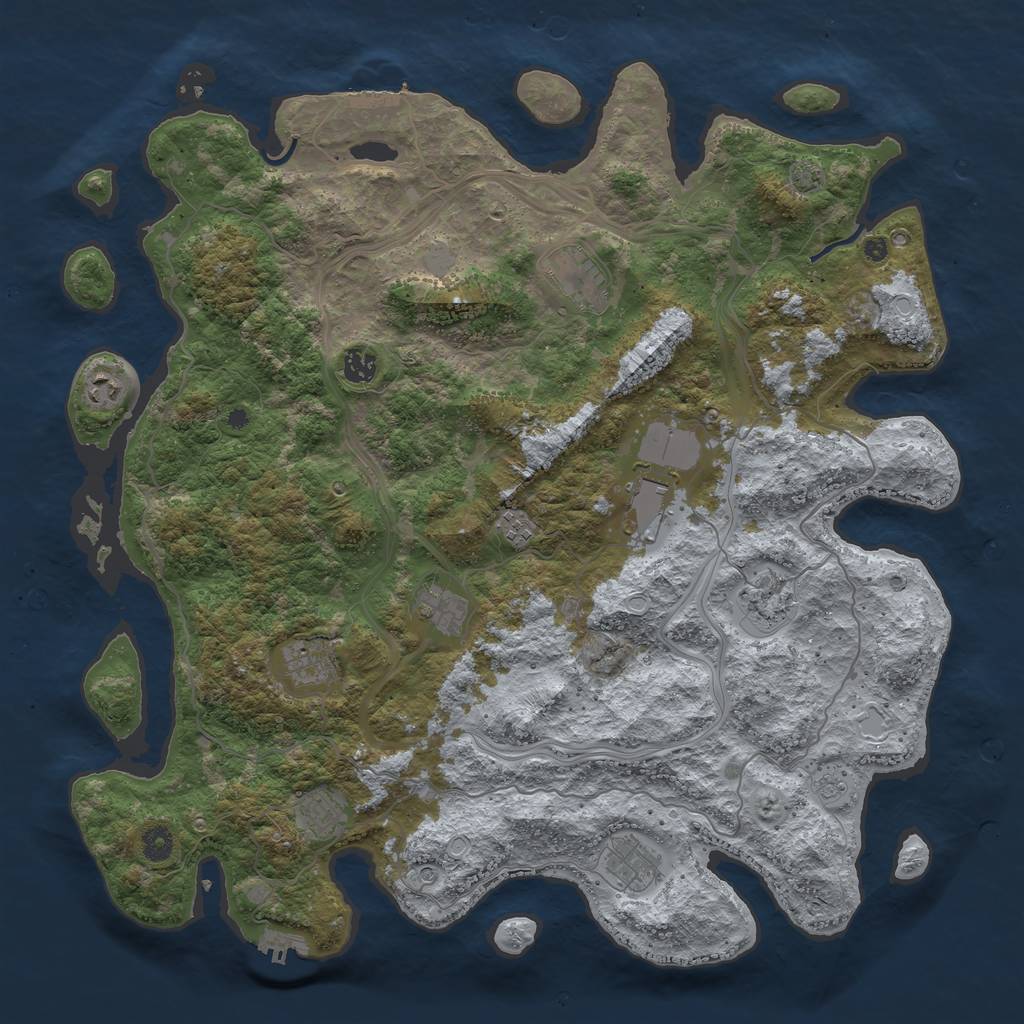 Rust Map: Procedural Map, Size: 4500, Seed: 6311, 18 Monuments