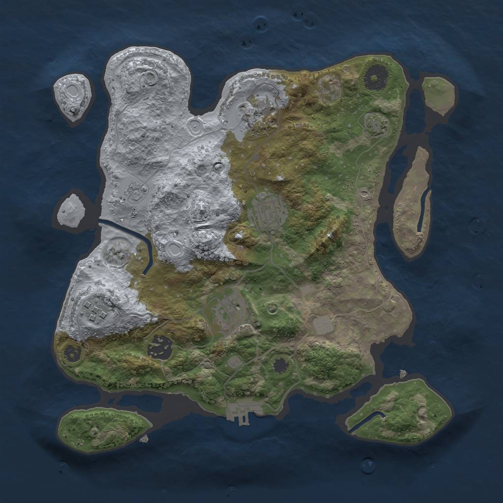 Rust Map: Procedural Map, Size: 3000, Seed: 813625916, 11 Monuments