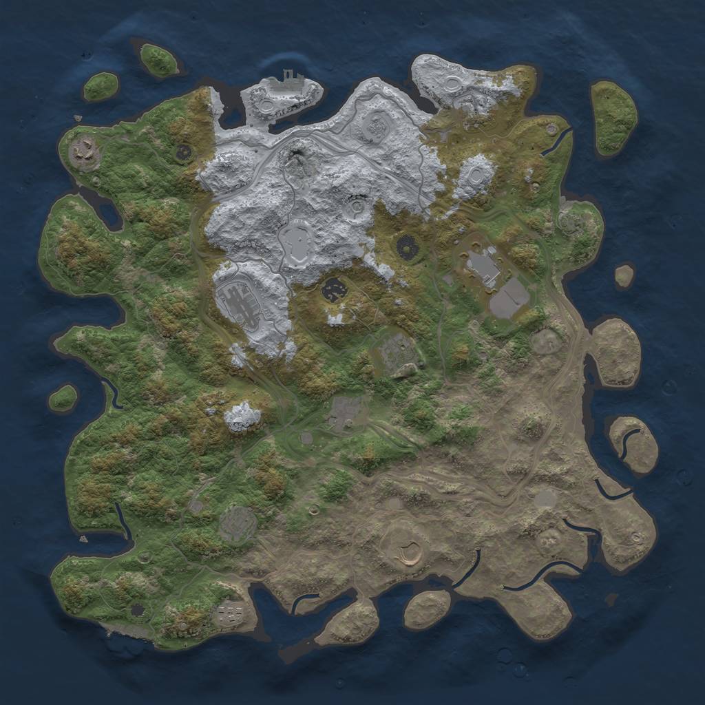 Rust Map: Procedural Map, Size: 4500, Seed: 20230610, 18 Monuments