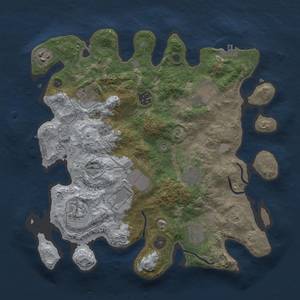 Thumbnail Rust Map: Procedural Map, Size: 3500, Seed: 1705760135, 17 Monuments