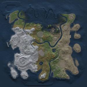 Thumbnail Rust Map: Procedural Map, Size: 3500, Seed: 1705760135, 13 Monuments
