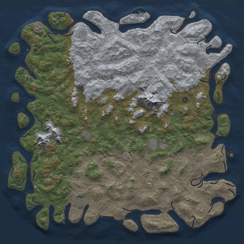 Rust Map: Procedural Map, Size: 6000, Seed: 1698654969, 19 Monuments