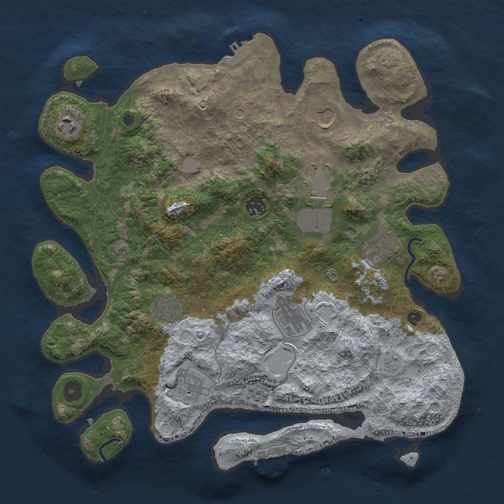 Rust Map: Procedural Map, Size: 3750, Seed: 1630406875, 17 Monuments