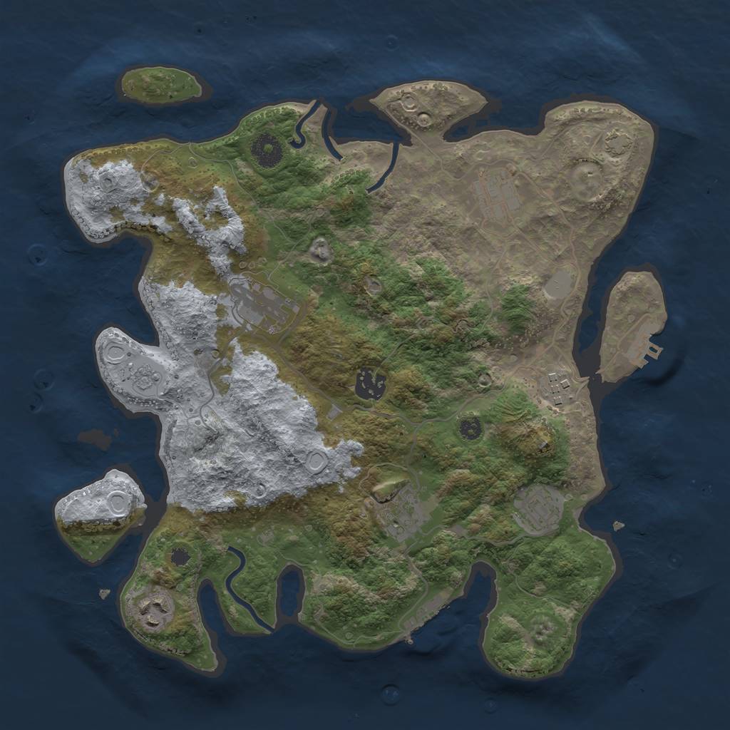 Rust Map: Procedural Map, Size: 3400, Seed: 99117896, 14 Monuments