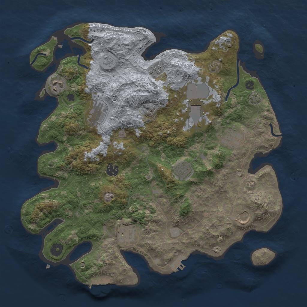 Rust Map: Procedural Map, Size: 3600, Seed: 99081222, 16 Monuments
