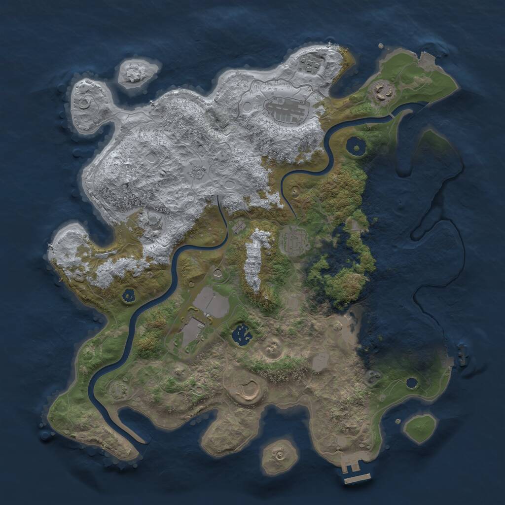 Rust Map: Procedural Map, Size: 3850, Seed: 37235870, 15 Monuments