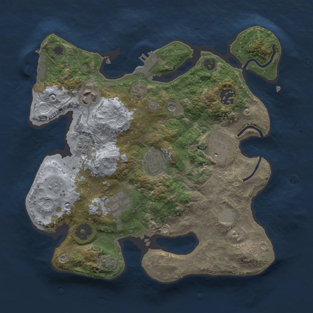 Rust Map: Procedural Map, Size: 2850, Seed: 45217632, 14 Monuments