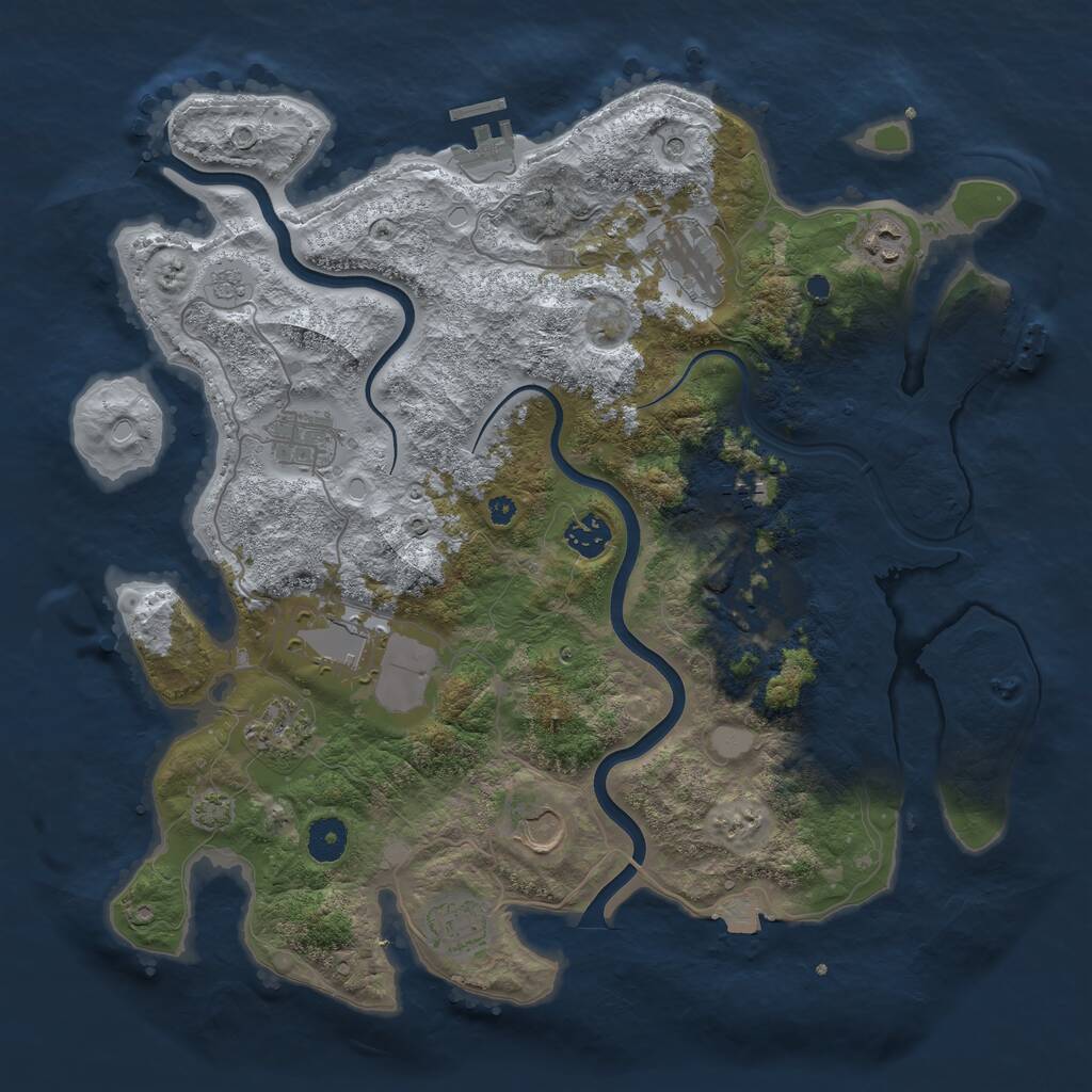 Rust Map: Procedural Map, Size: 3850, Seed: 39372506, 16 Monuments