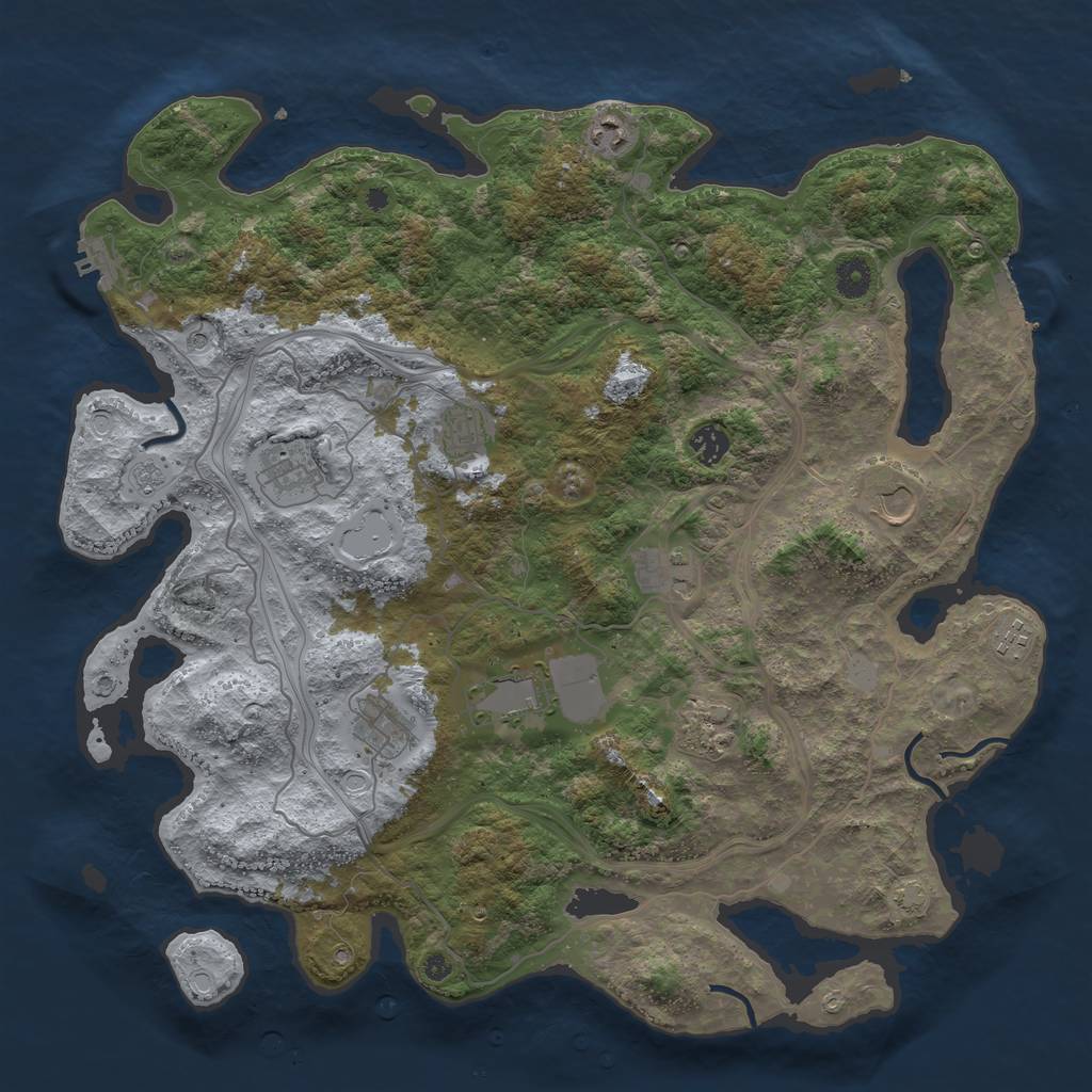 Rust Map: Procedural Map, Size: 4250, Seed: 41662098, 18 Monuments