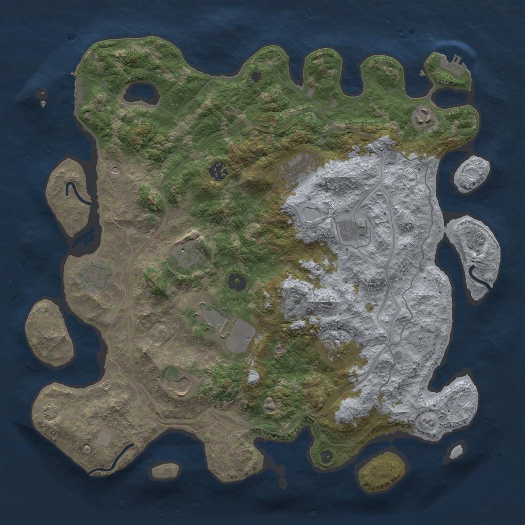 Rust Map: Procedural Map, Size: 4250, Seed: 10540, 18 Monuments