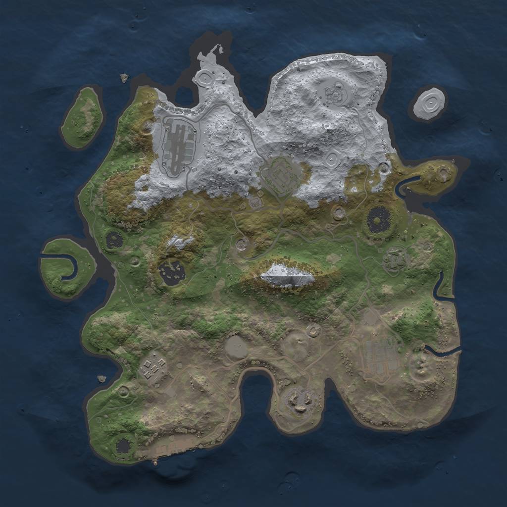 Rust Map: Procedural Map, Size: 3000, Seed: 5294002, 13 Monuments