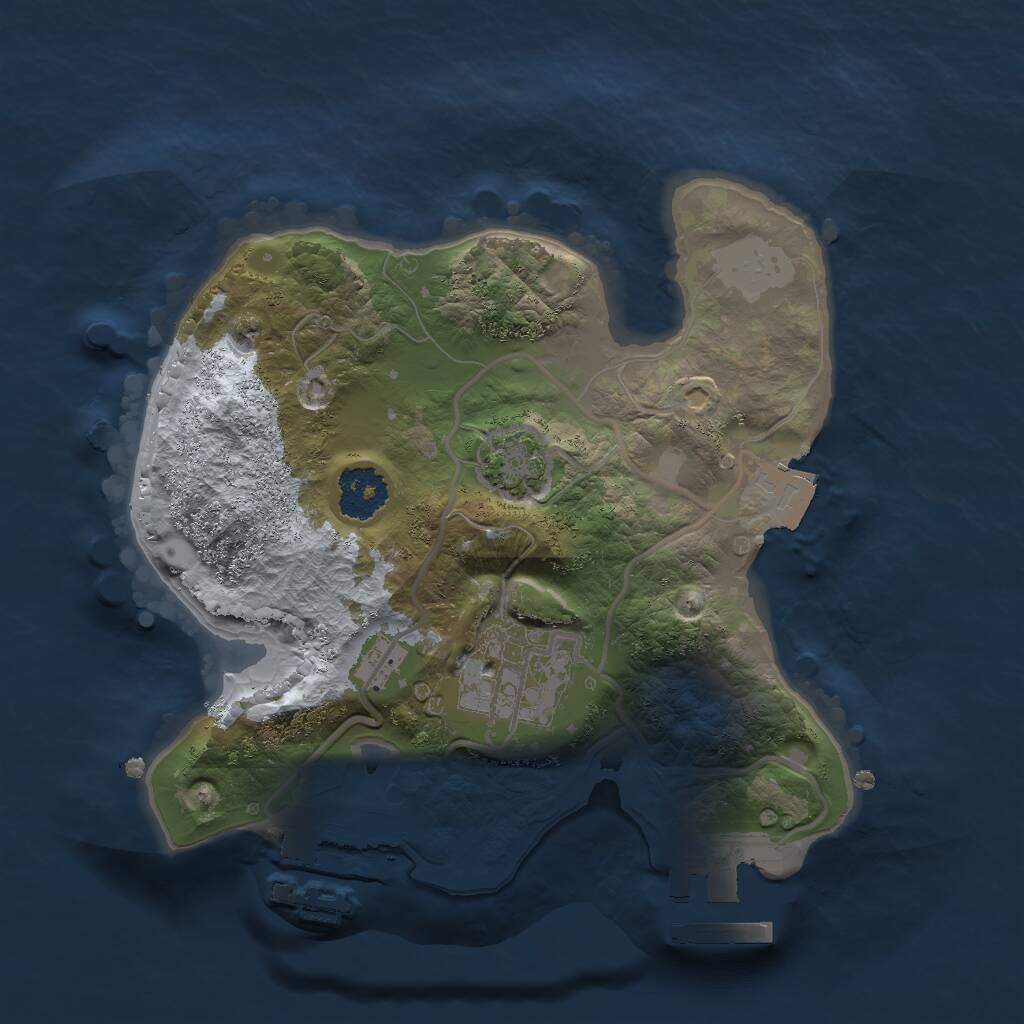 Rust Map: Procedural Map, Size: 2000, Seed: 491834205, 5 Monuments