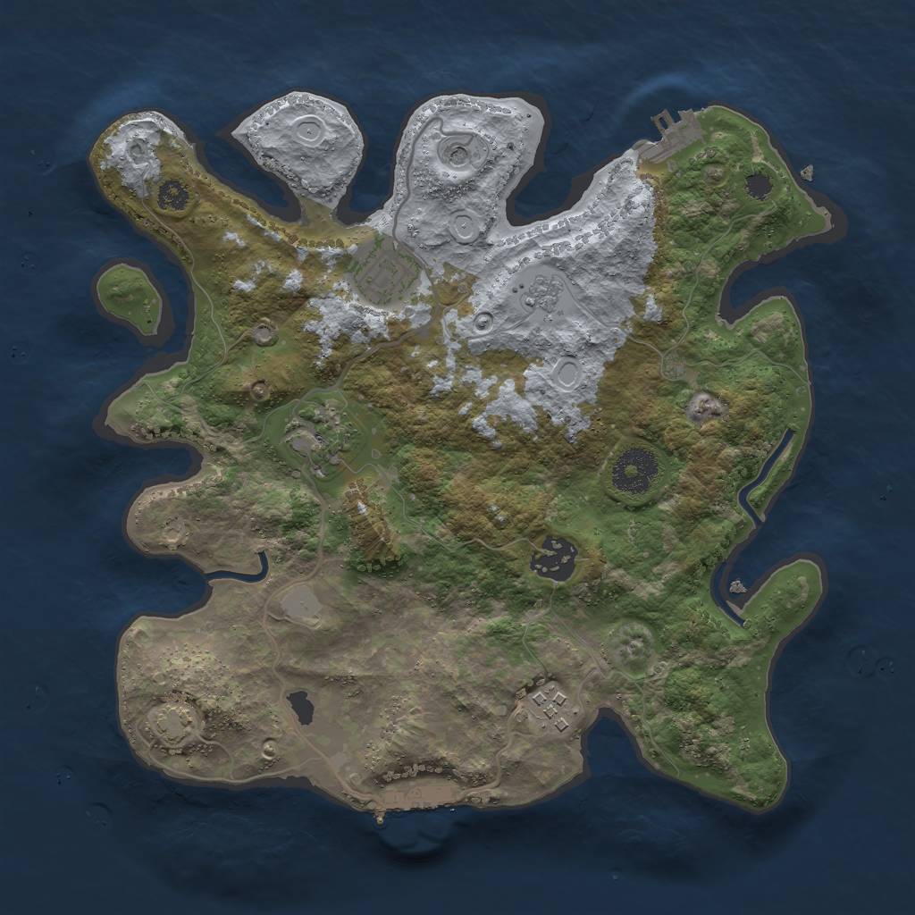 Rust Map: Procedural Map, Size: 3000, Seed: 9456, 12 Monuments