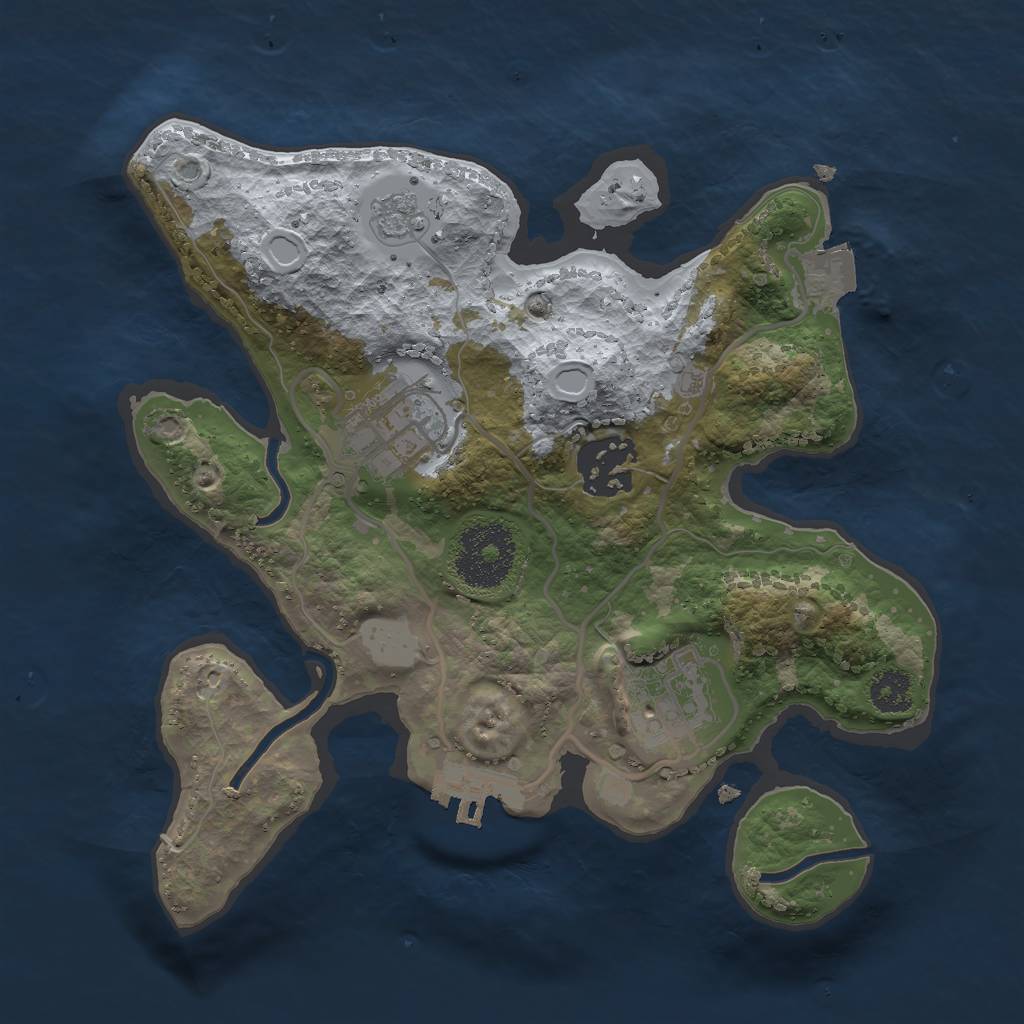 Rust Map: Procedural Map, Size: 2444, Seed: 4564545, 8 Monuments
