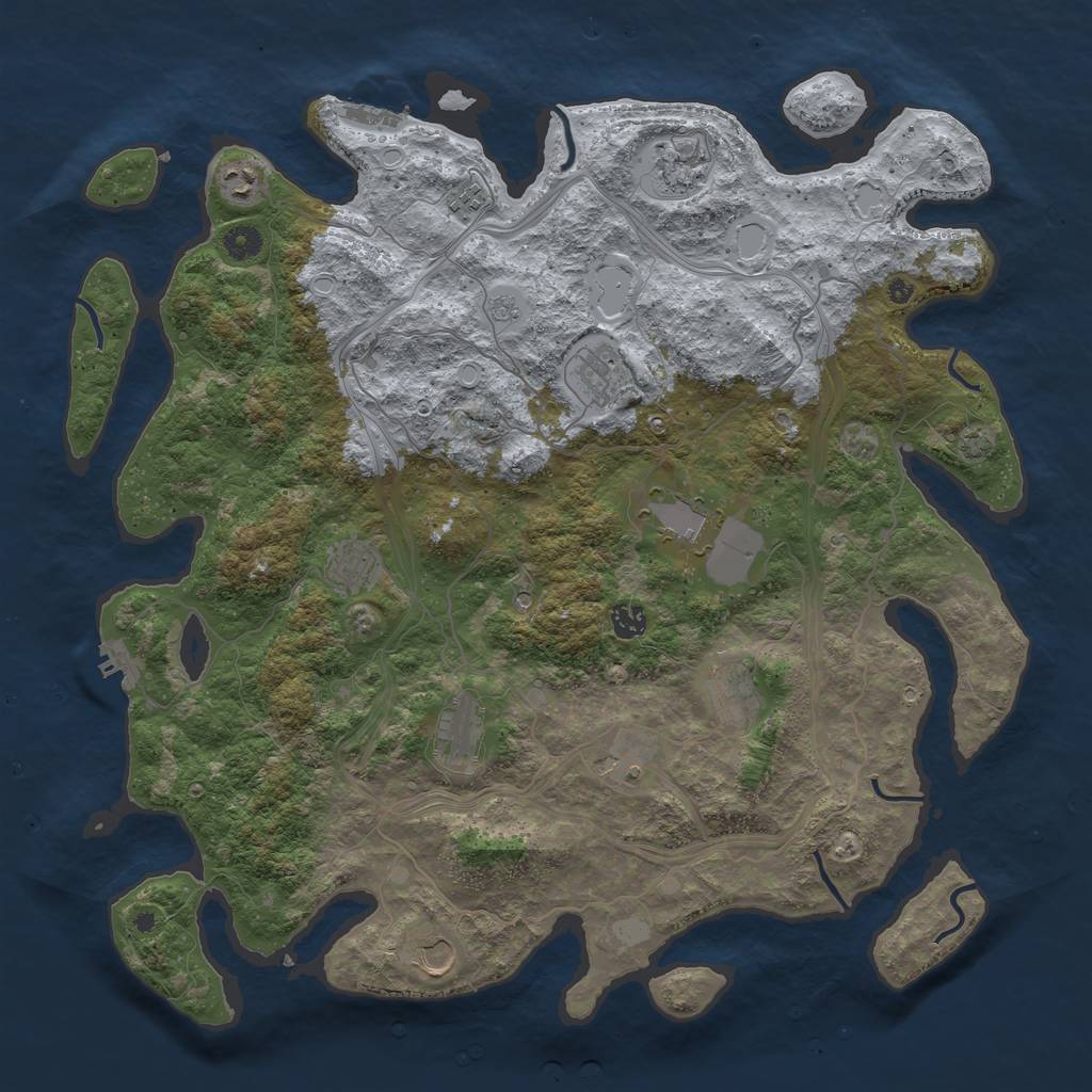 Rust Map: Procedural Map, Size: 4500, Seed: 612881311, 19 Monuments