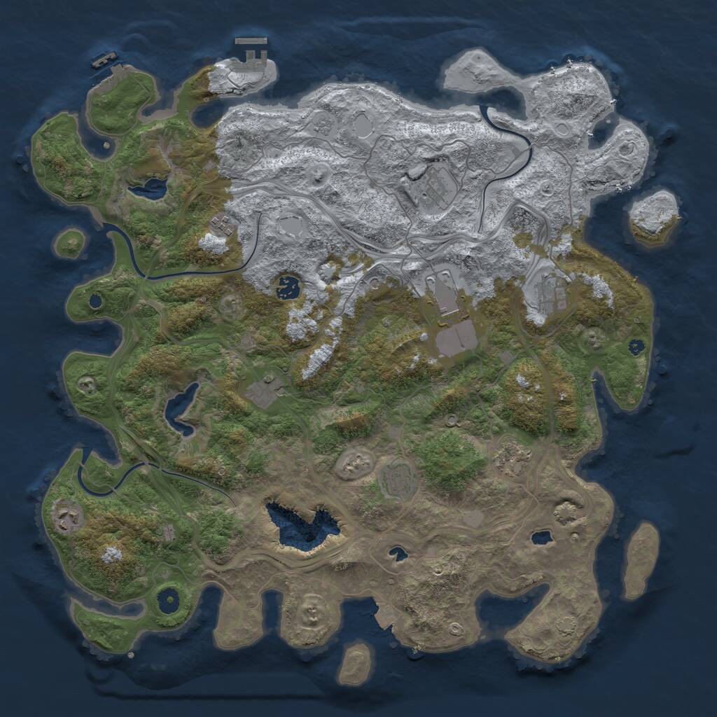 Rust Map: Procedural Map, Size: 4500, Seed: 1731099837, 15 Monuments