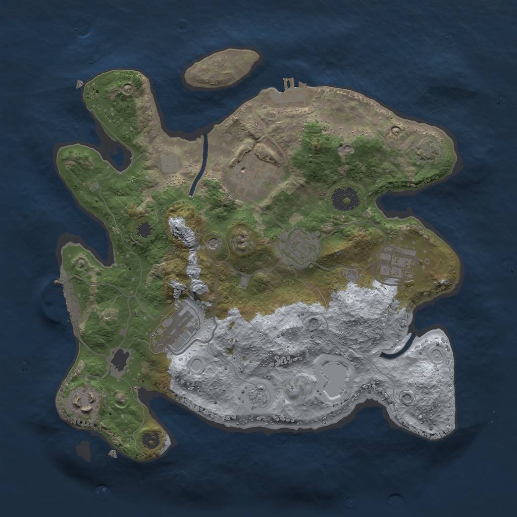 Rust Map: Procedural Map, Size: 3000, Seed: 1178661106, 13 Monuments