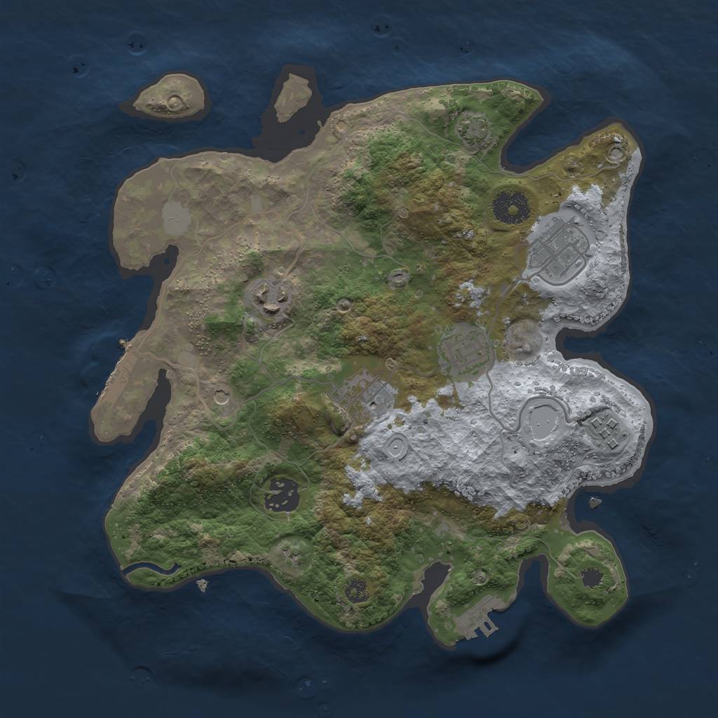 Rust Map: Procedural Map, Size: 3000, Seed: 43613, 13 Monuments