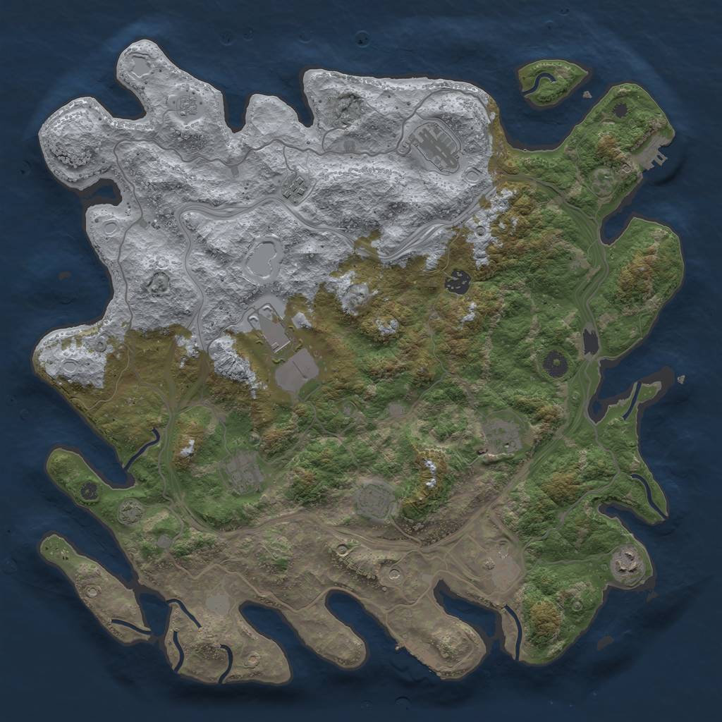 Rust Map: Procedural Map, Size: 4300, Seed: 11062023, 17 Monuments
