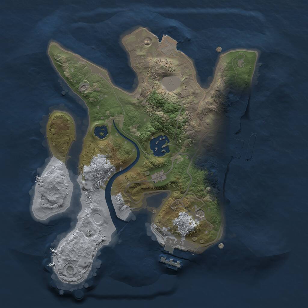 Rust Map: Procedural Map, Size: 2250, Seed: 646948915, 5 Monuments