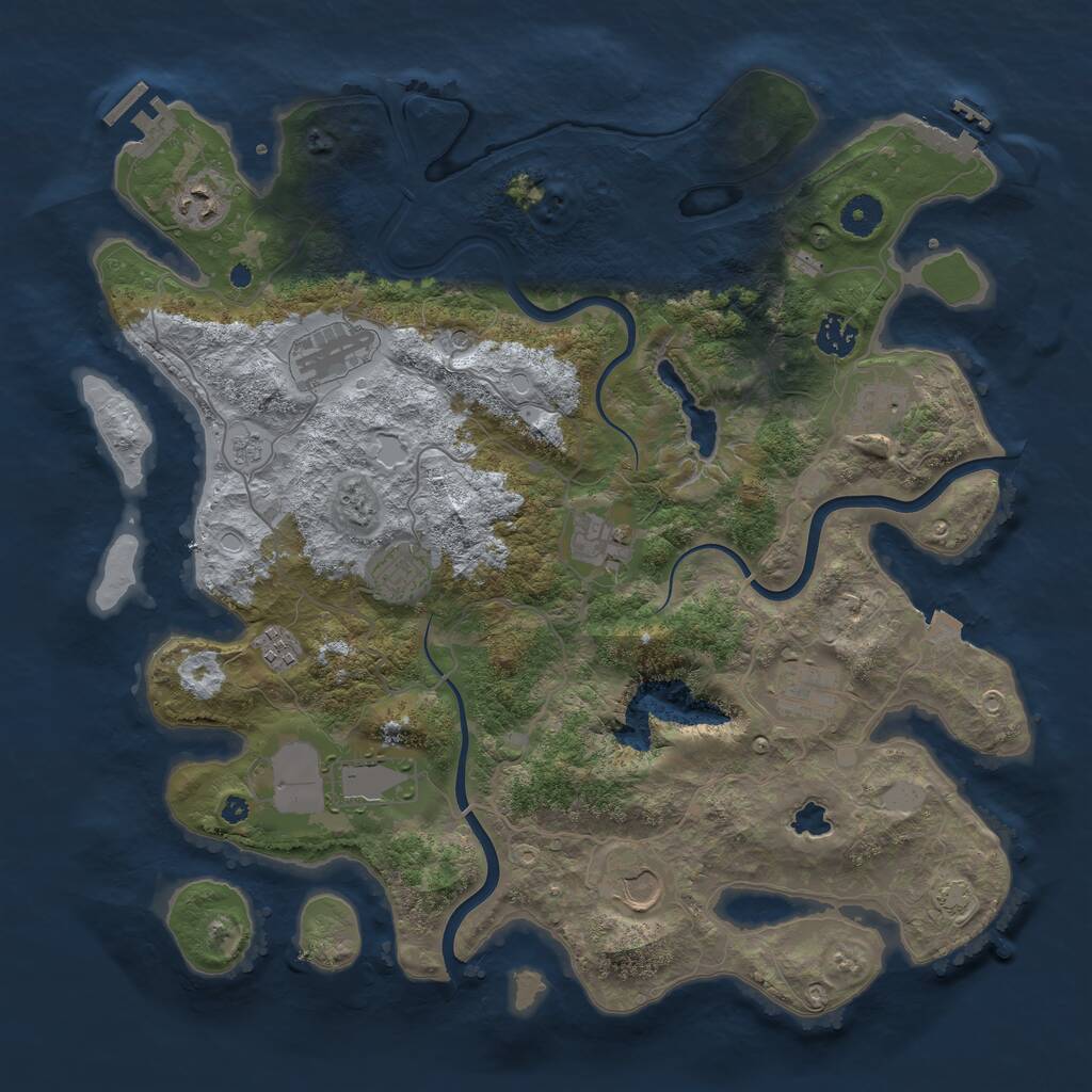 Rust Map: Procedural Map, Size: 4000, Seed: 538831927, 16 Monuments