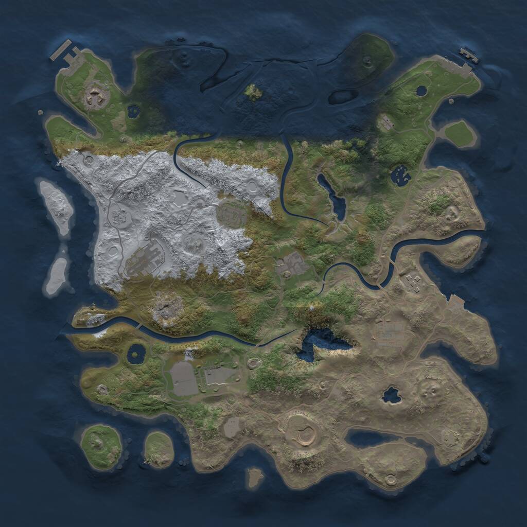 Rust Map: Procedural Map, Size: 4000, Seed: 538831927, 15 Monuments
