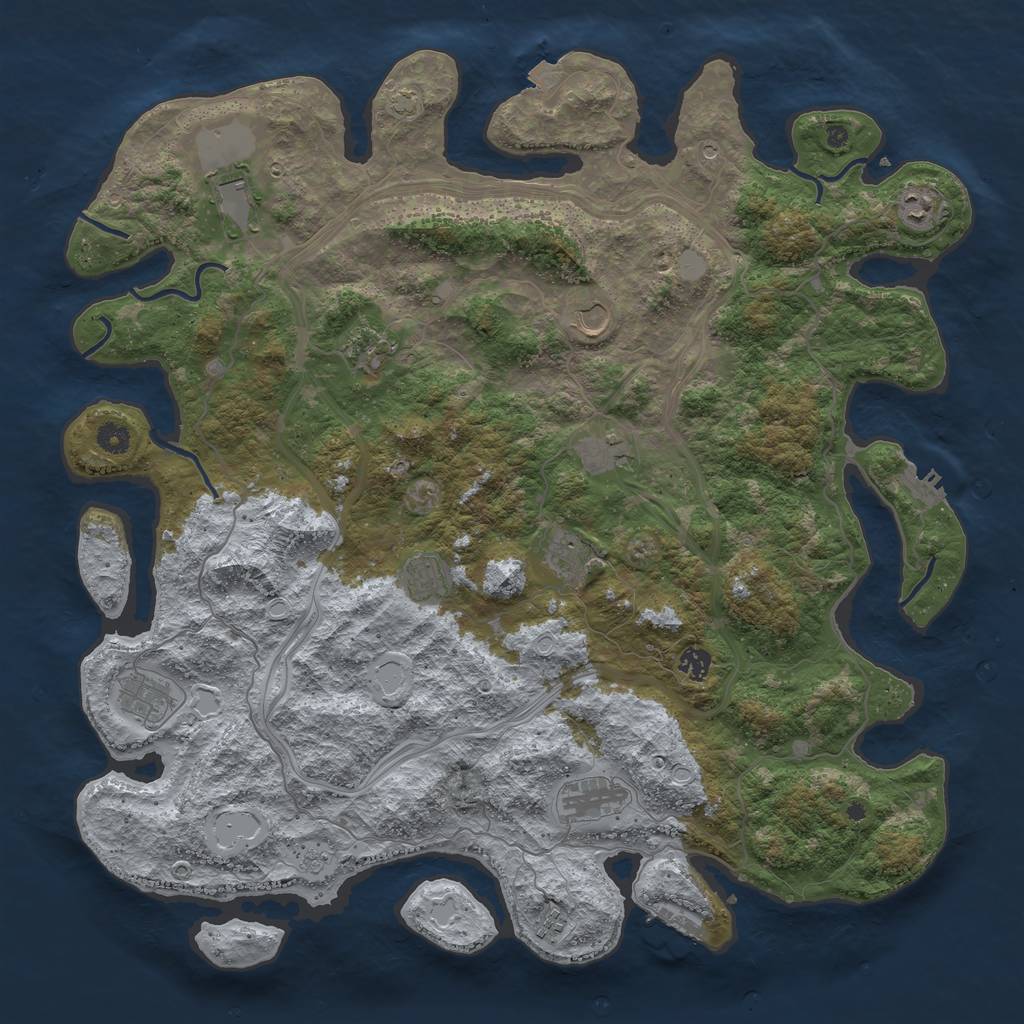 Rust Map: Procedural Map, Size: 4700, Seed: 500, 19 Monuments