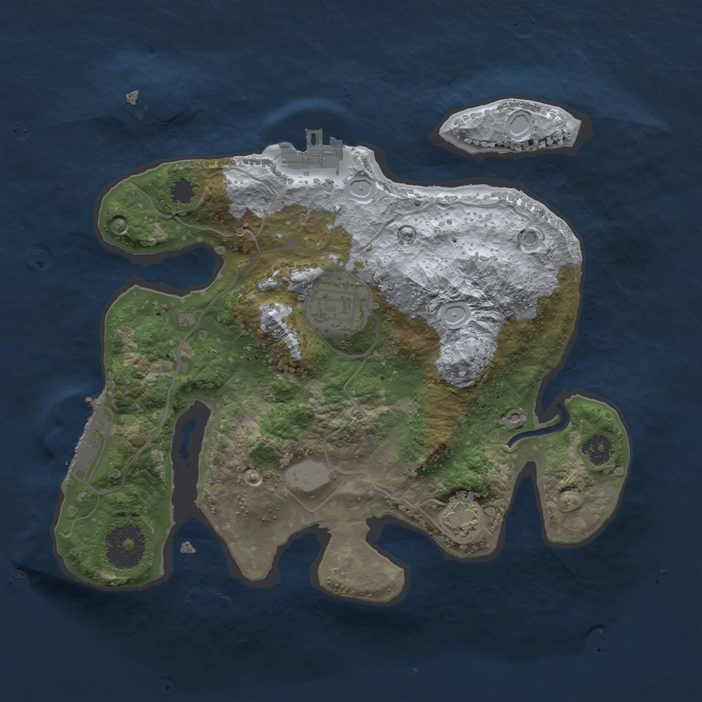 Rust Map: Procedural Map, Size: 2500, Seed: 1148235612, 7 Monuments