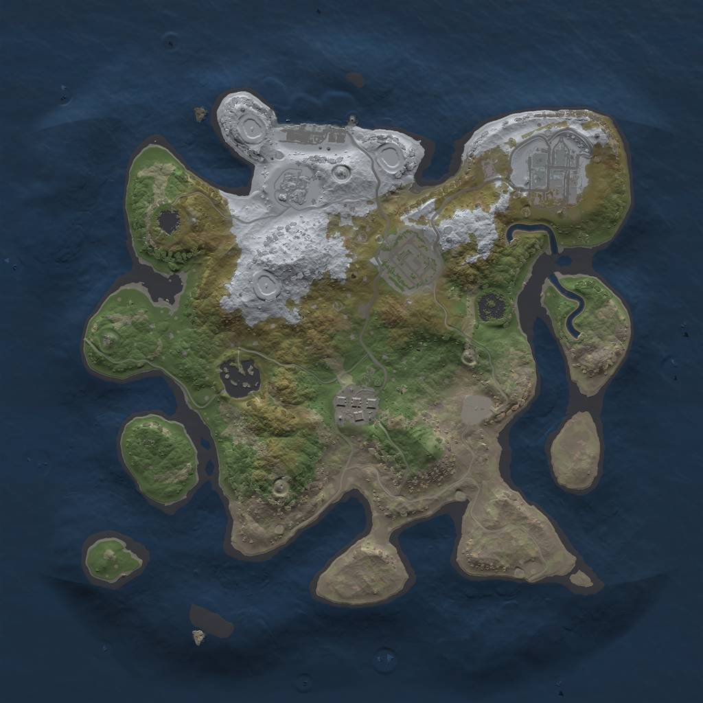 Rust Map: Procedural Map, Size: 2600, Seed: 26936162, 9 Monuments