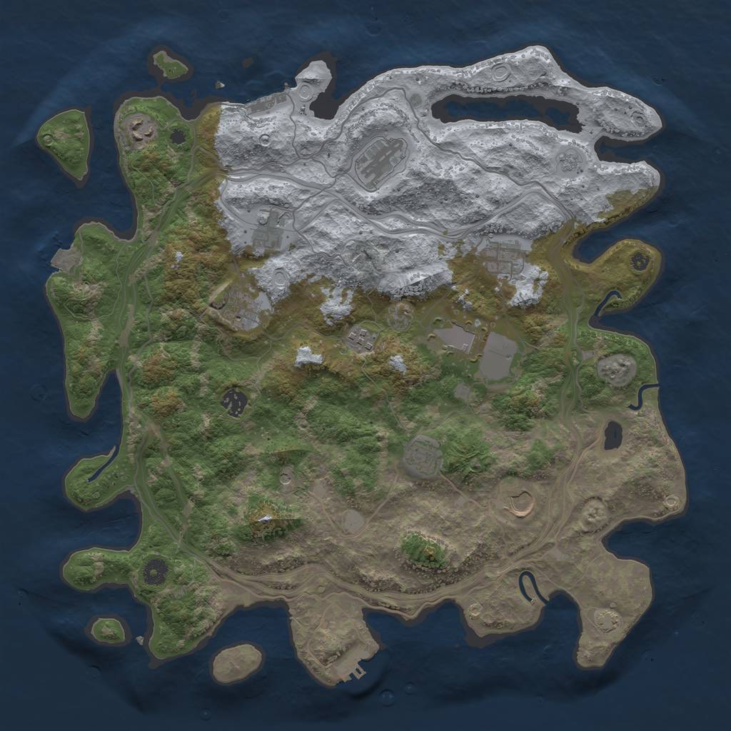 Rust Map: Procedural Map, Size: 4250, Seed: 420272180, 18 Monuments