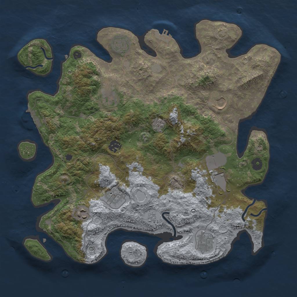 Rust Map: Procedural Map, Size: 3750, Seed: 22168068, 17 Monuments