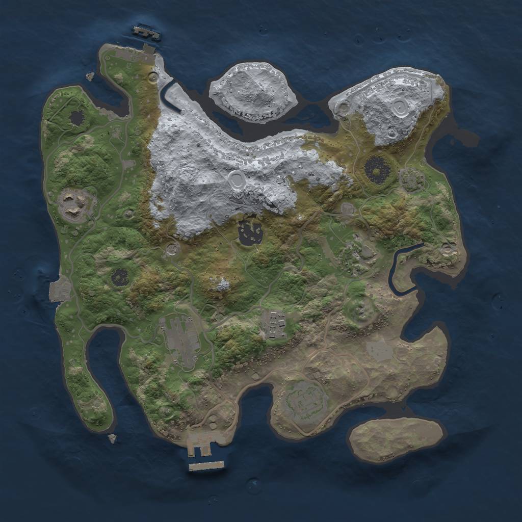 Rust Map: Procedural Map, Size: 3000, Seed: 562685735, 13 Monuments