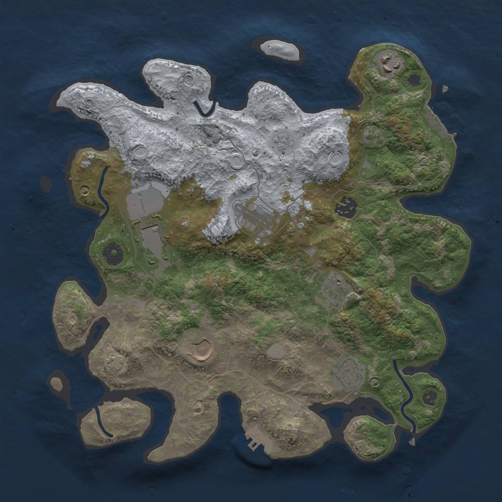 Rust Map: Procedural Map, Size: 3500, Seed: 987465461, 14 Monuments