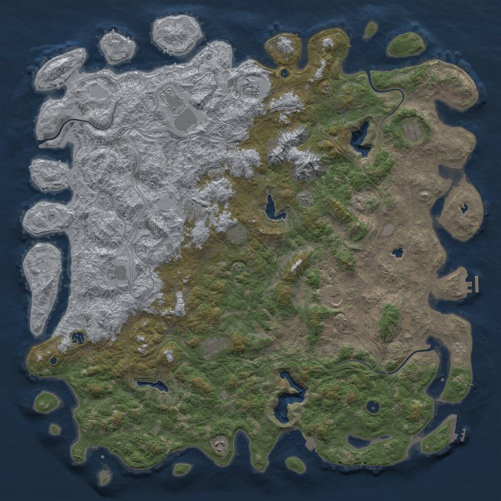 Rust Map: Procedural Map, Size: 6000, Seed: 1456598826, 17 Monuments