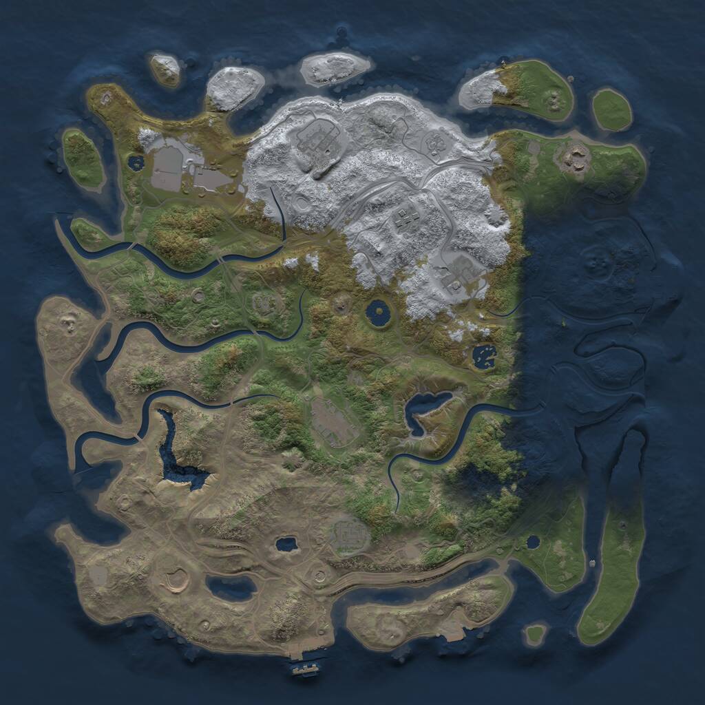 Rust Map: Procedural Map, Size: 4250, Seed: 27125057, 15 Monuments