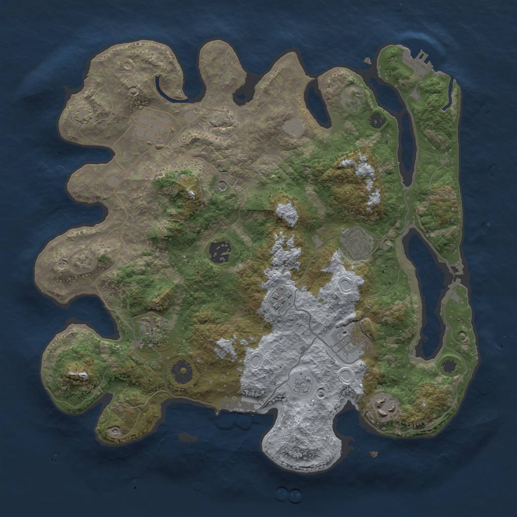 Rust Map: Procedural Map, Size: 3450, Seed: 20995843, 15 Monuments