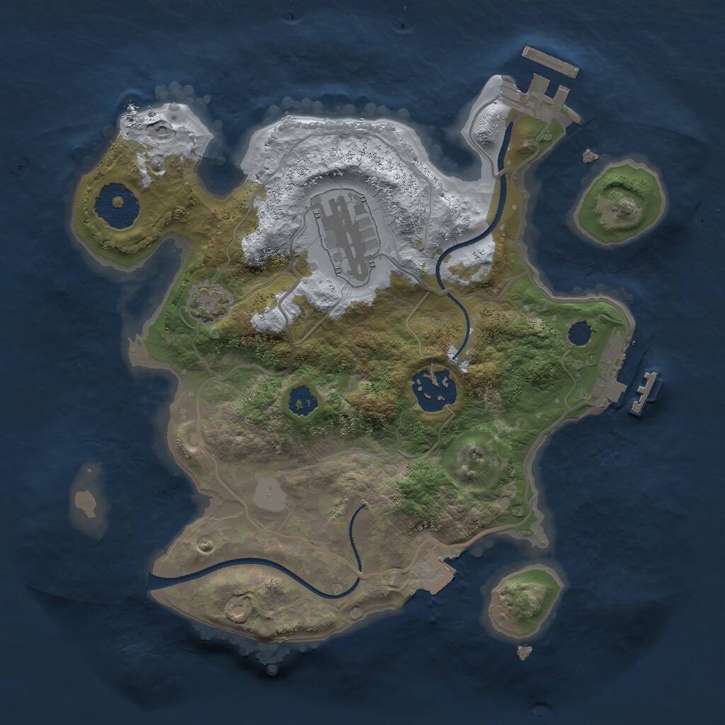 Rust Map: Procedural Map, Size: 2500, Seed: 889372627, 6 Monuments