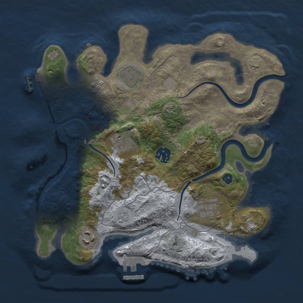 Rust Map: Procedural Map, Size: 3000, Seed: 292028102, 12 Monuments