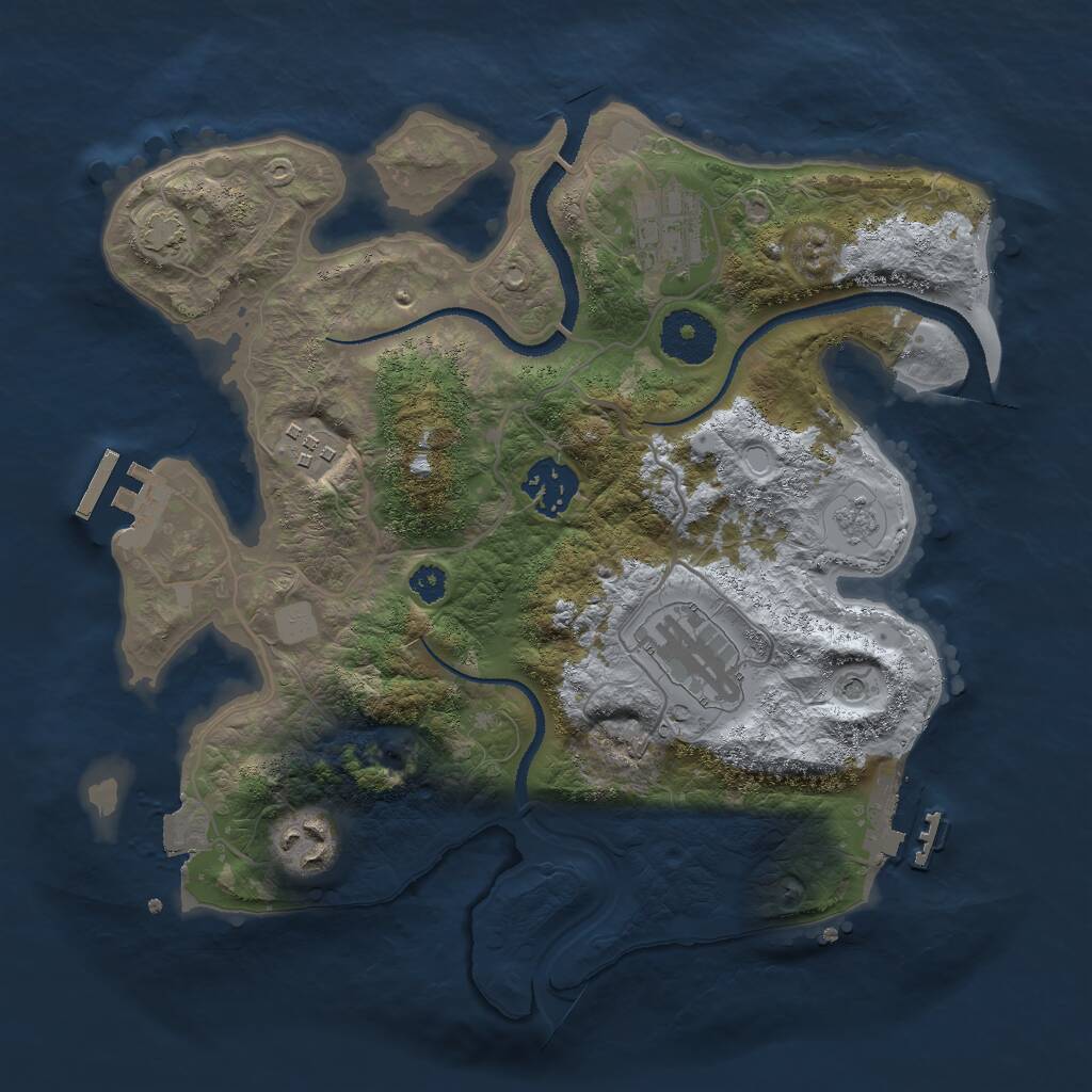 Rust Map: Procedural Map, Size: 3000, Seed: 8709561, 11 Monuments
