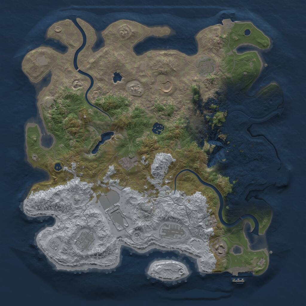 Rust Map: Procedural Map, Size: 4000, Seed: 562345, 15 Monuments