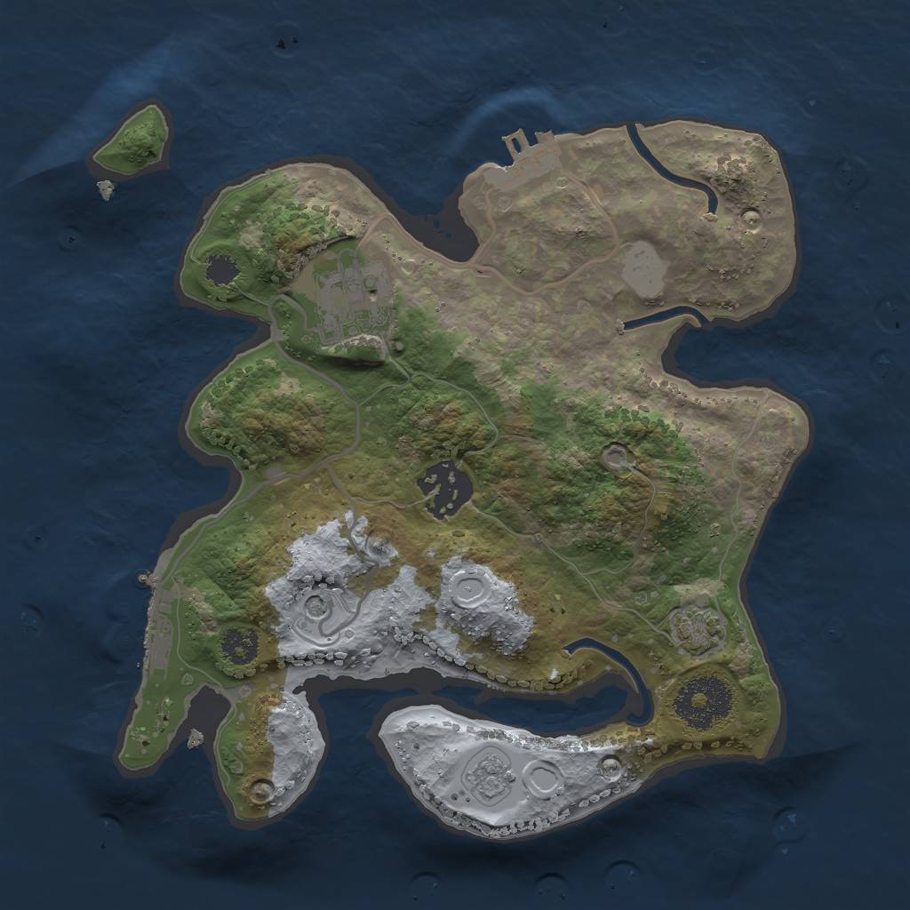 Rust Map: Procedural Map, Size: 2500, Seed: 569898549, 10 Monuments