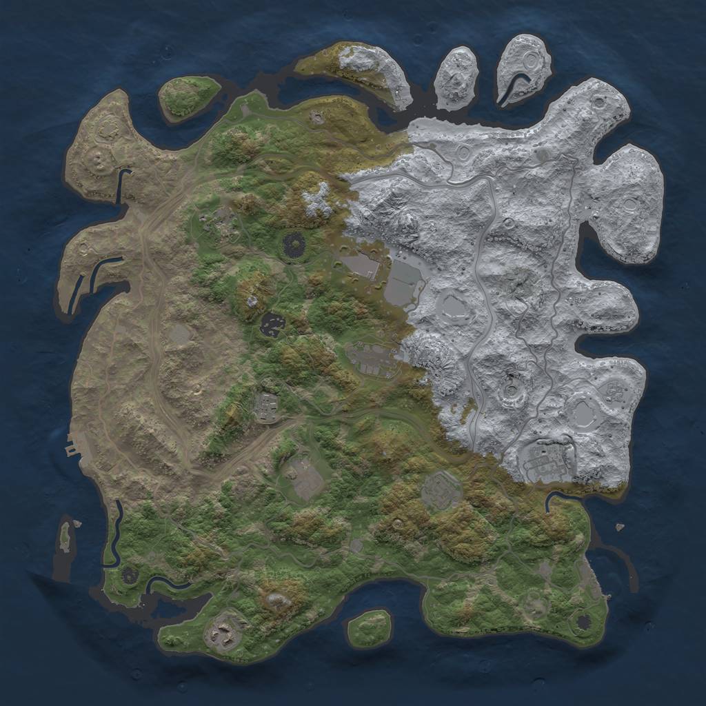 Rust Map: Procedural Map, Size: 4250, Seed: 58634352, 17 Monuments
