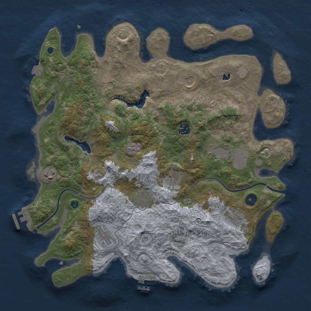 Rust Map: Procedural Map, Size: 4000, Seed: 311323048, 15 Monuments