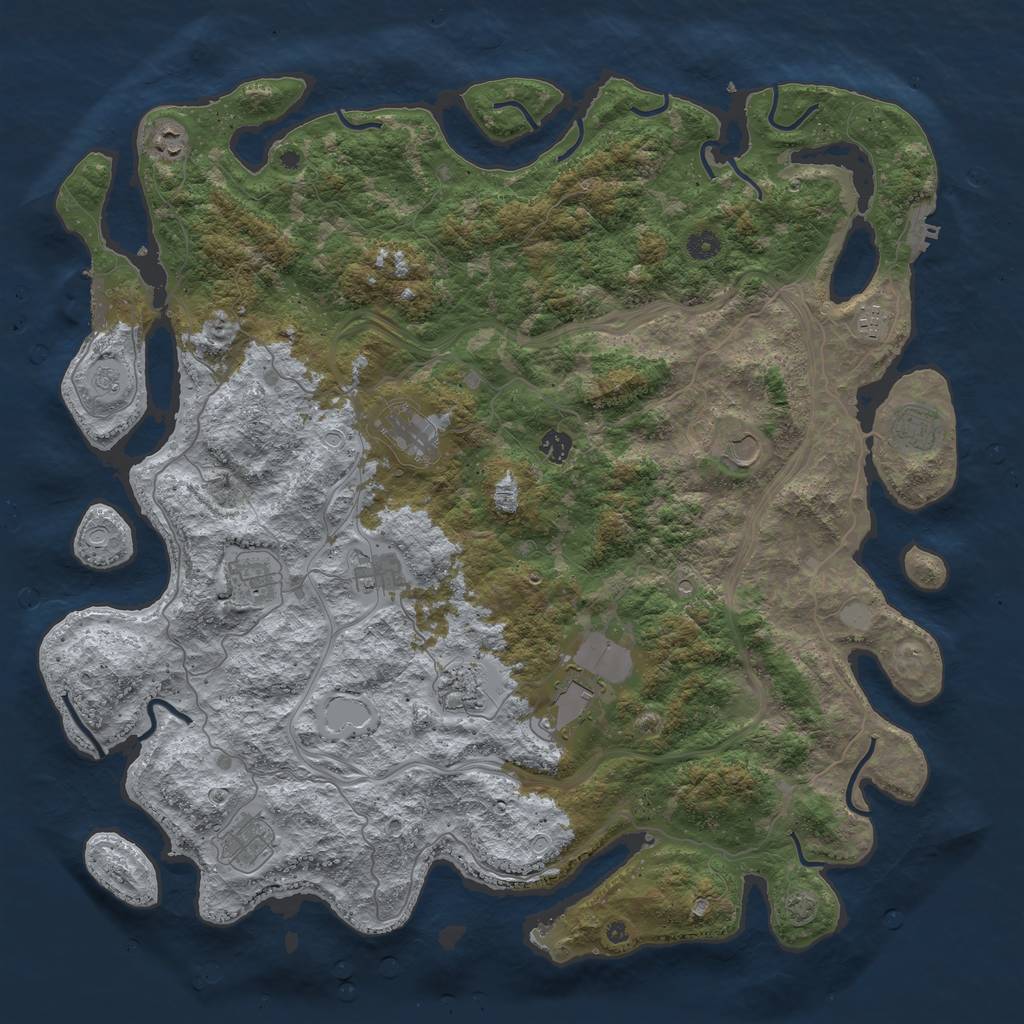 Rust Map: Procedural Map, Size: 4800, Seed: 793905005, 19 Monuments